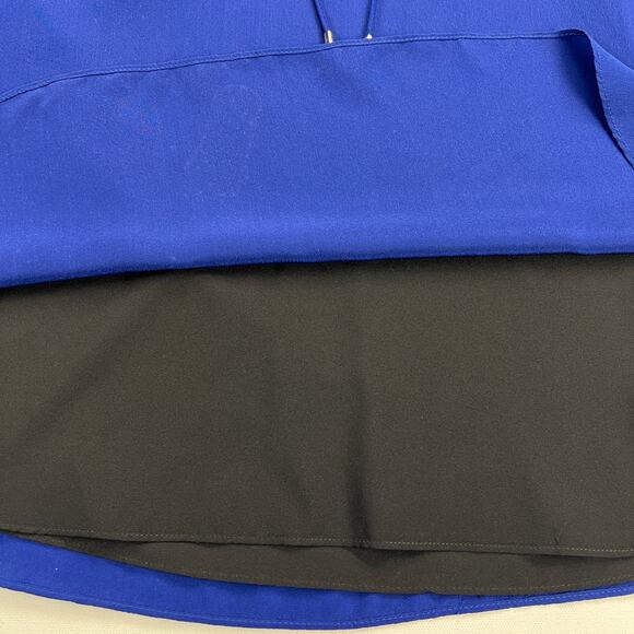 Amanda Uprichared Michaela Lace Up Silk Shift Dress Deep Royal Blue Size S - Picture 11 of 14